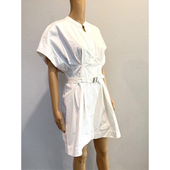 NWT Zara ZW Collection Belted Pleated Mini Dress White 8761/347 Women Sz Medium - Picture 6 of 11